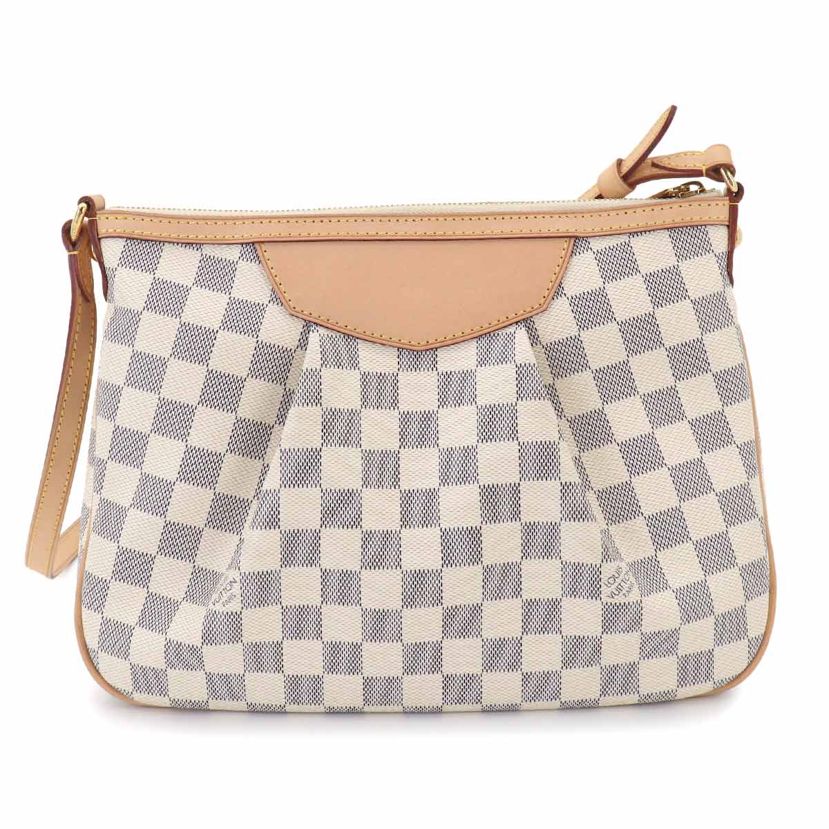 Damier Azur Siracusa PM Shoulder Bag White N41113