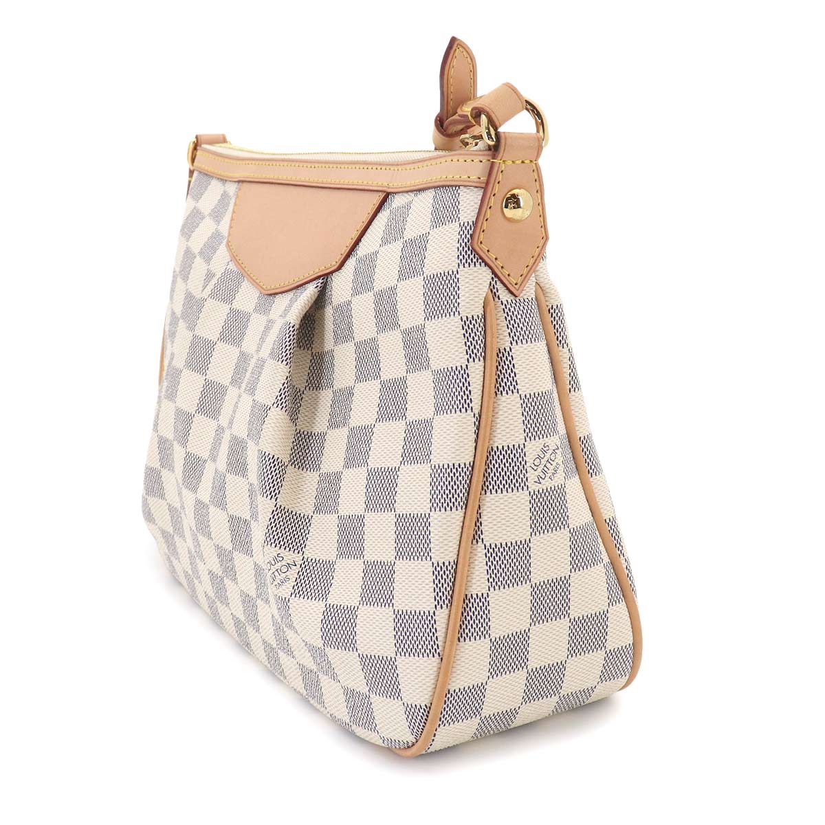 Damier Azur Siracusa PM Shoulder Bag White N41113