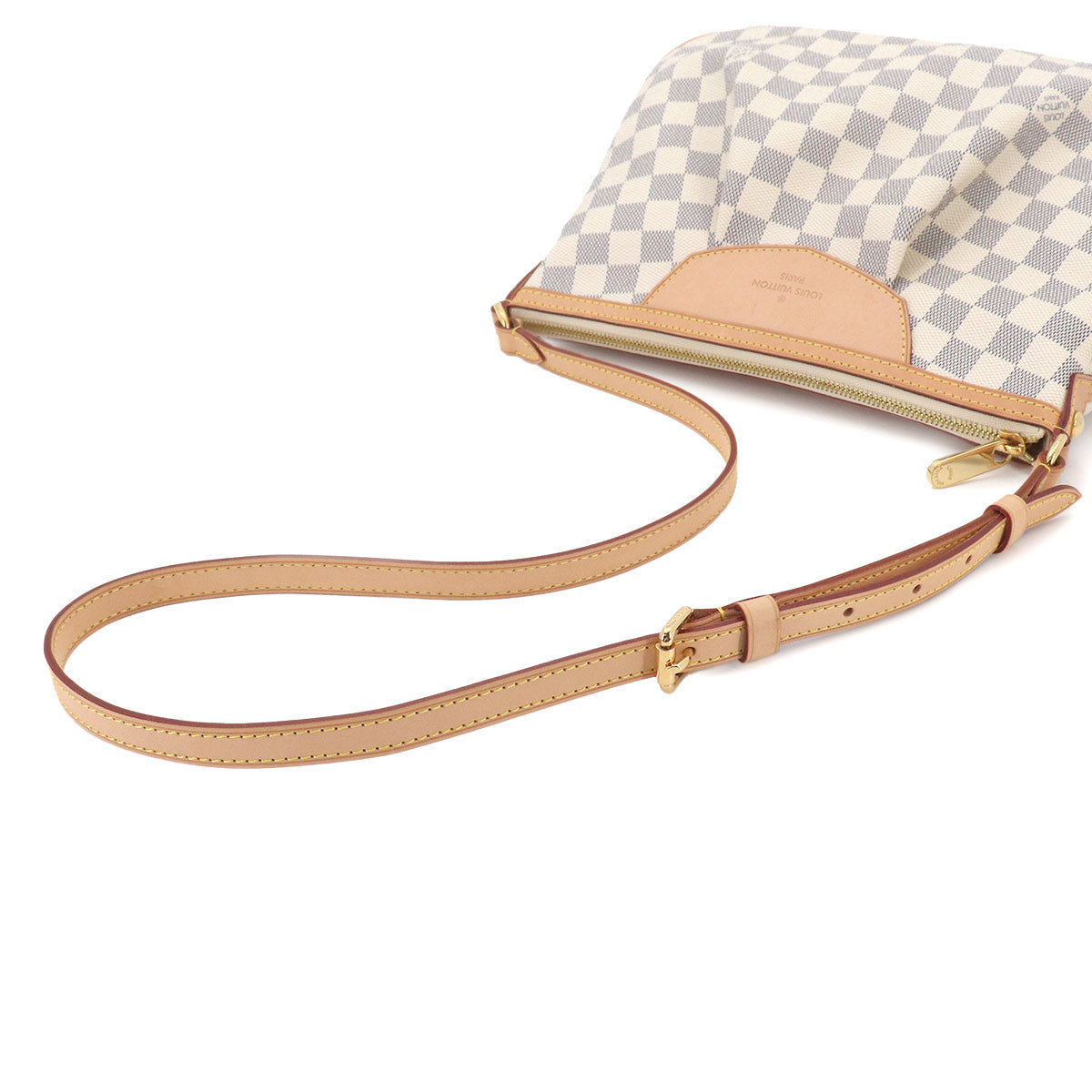 Damier Azur Siracusa PM Shoulder Bag White N41113