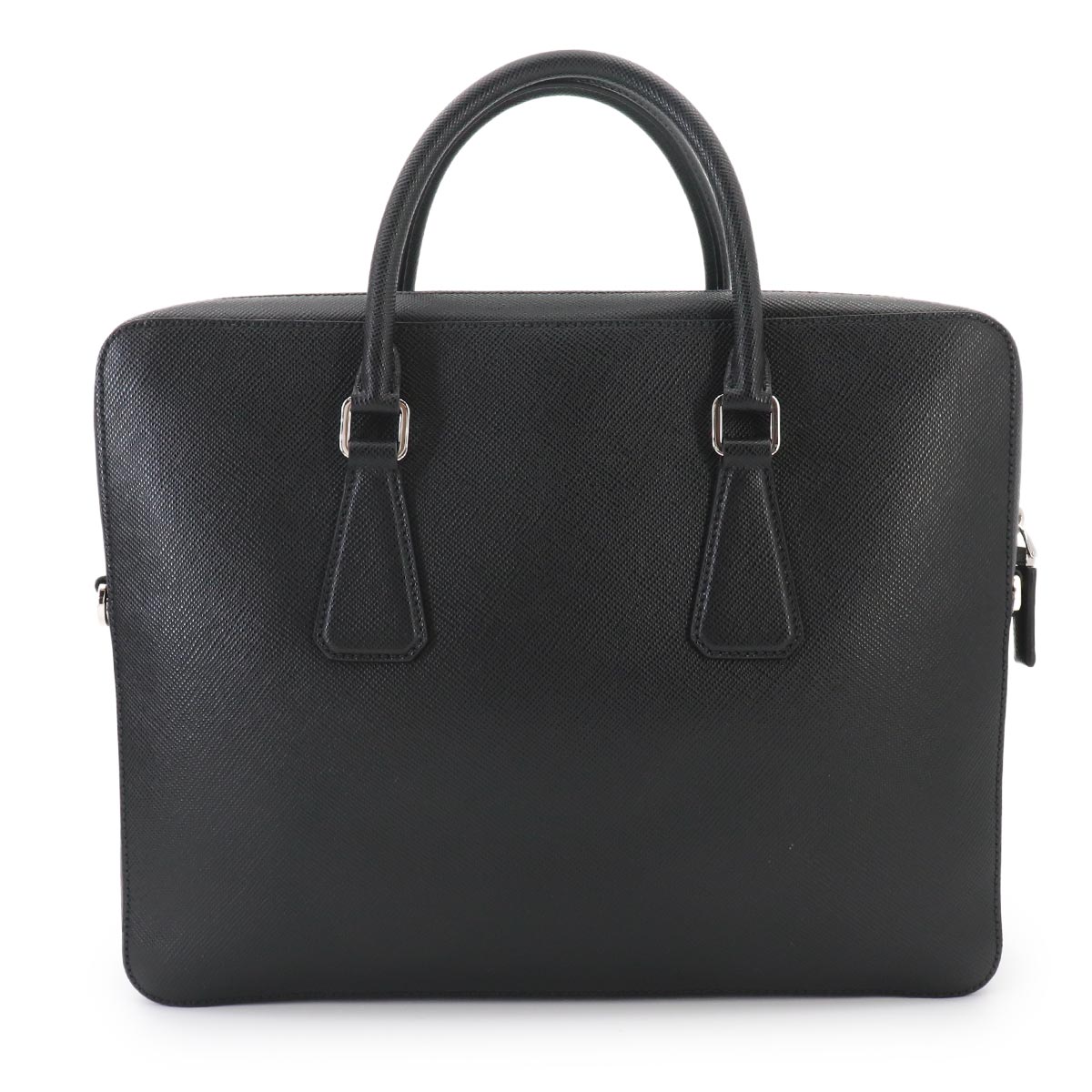 Briefcase Shoulder Bag Saffiano Leather Black 2VE366