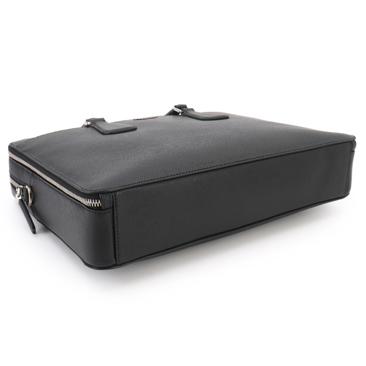 Briefcase Shoulder Bag Saffiano Leather Black 2VE366
