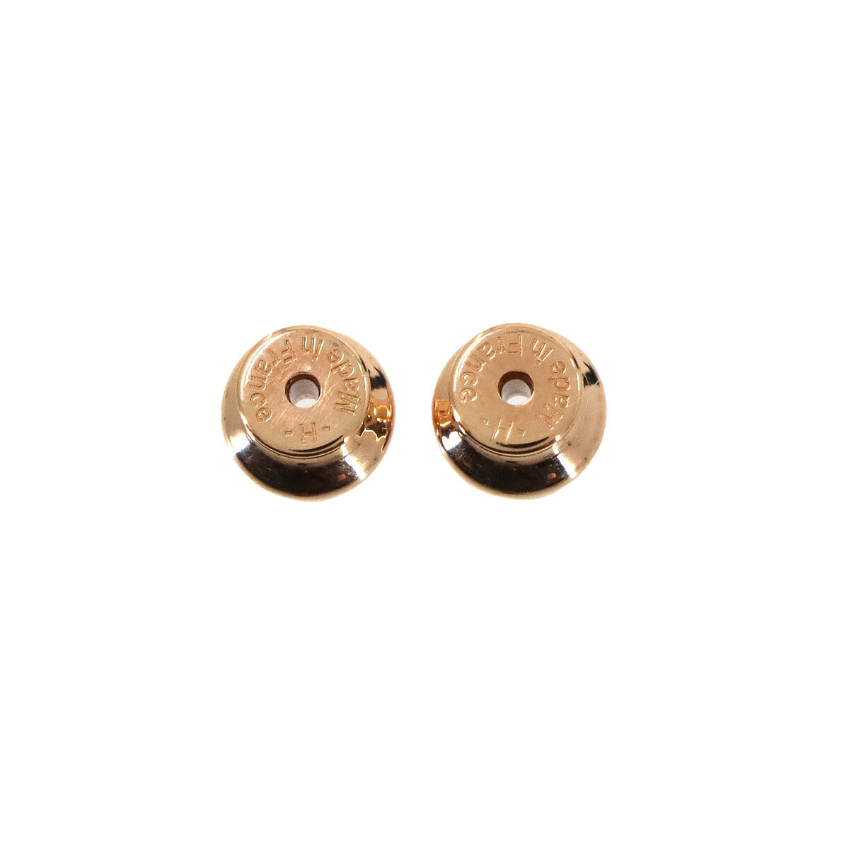Pop H Earrings White Rosgold Pierced Accessory