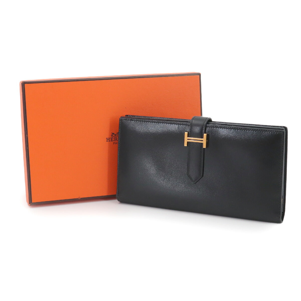 Bearn Classic Long Wallet Box calf Black Purse C