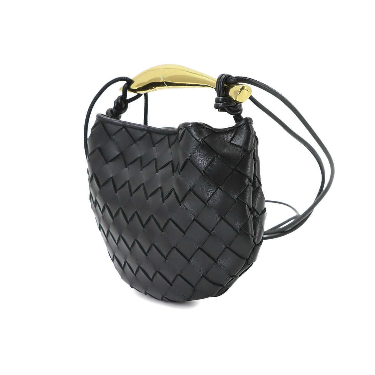 Intrecciato Mini Sardine Shoulder Bag Black 744267