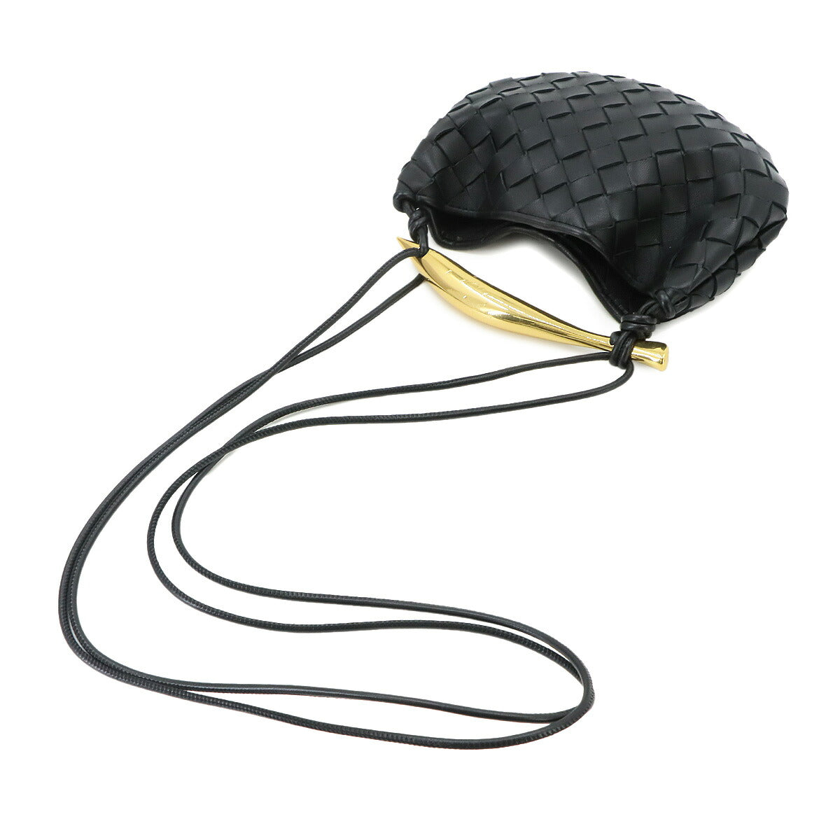 Intrecciato Mini Sardine Shoulder Bag Black 744267