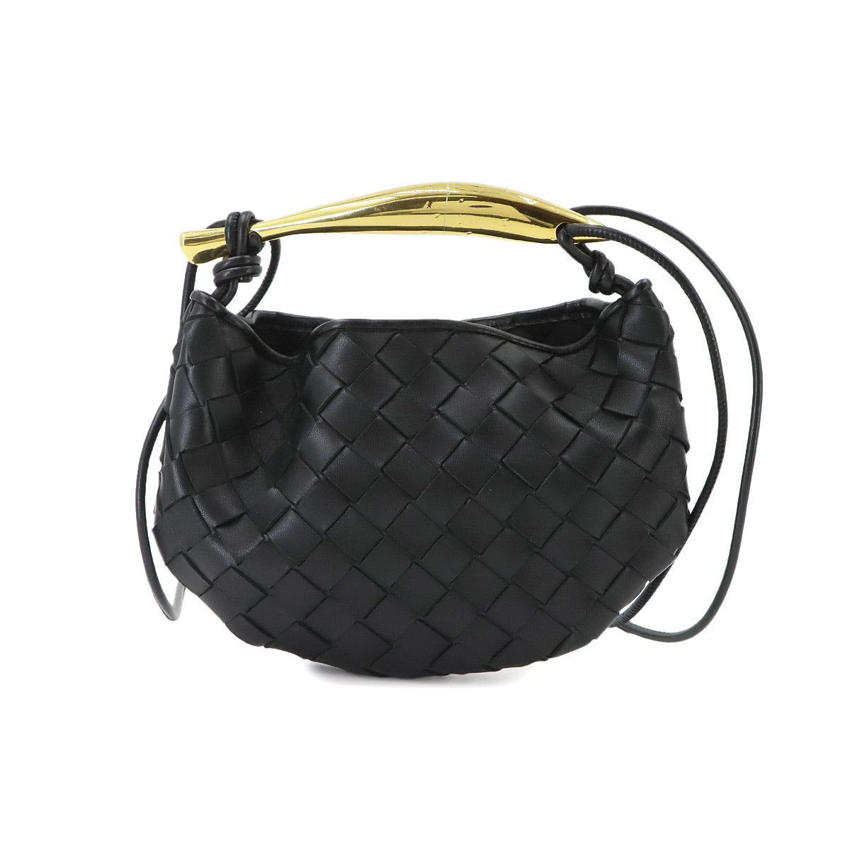 Intrecciato Mini Sardine Shoulder Bag Black 744267