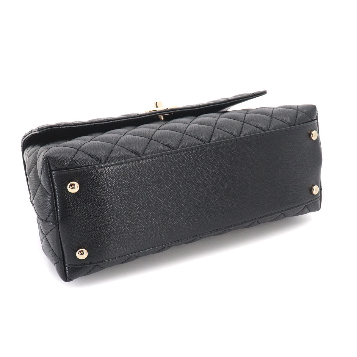 Matelasse Hand Shoulder Bag Leather Black A92991 Purse