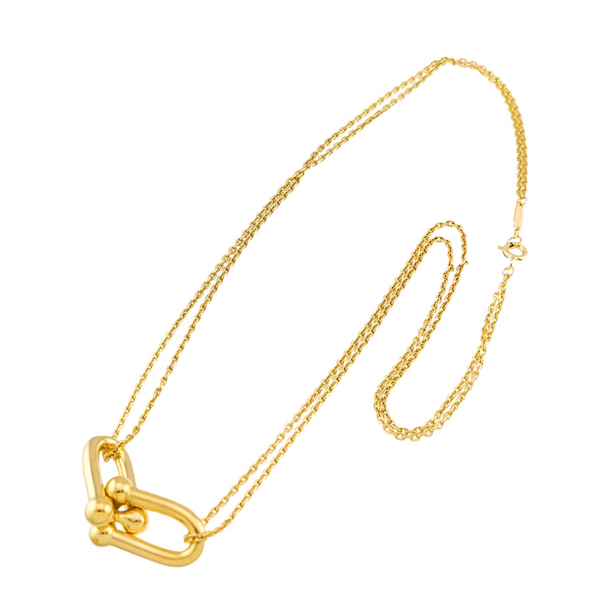Hardware Double Link Large Necklace 18K Yellow Gold 750