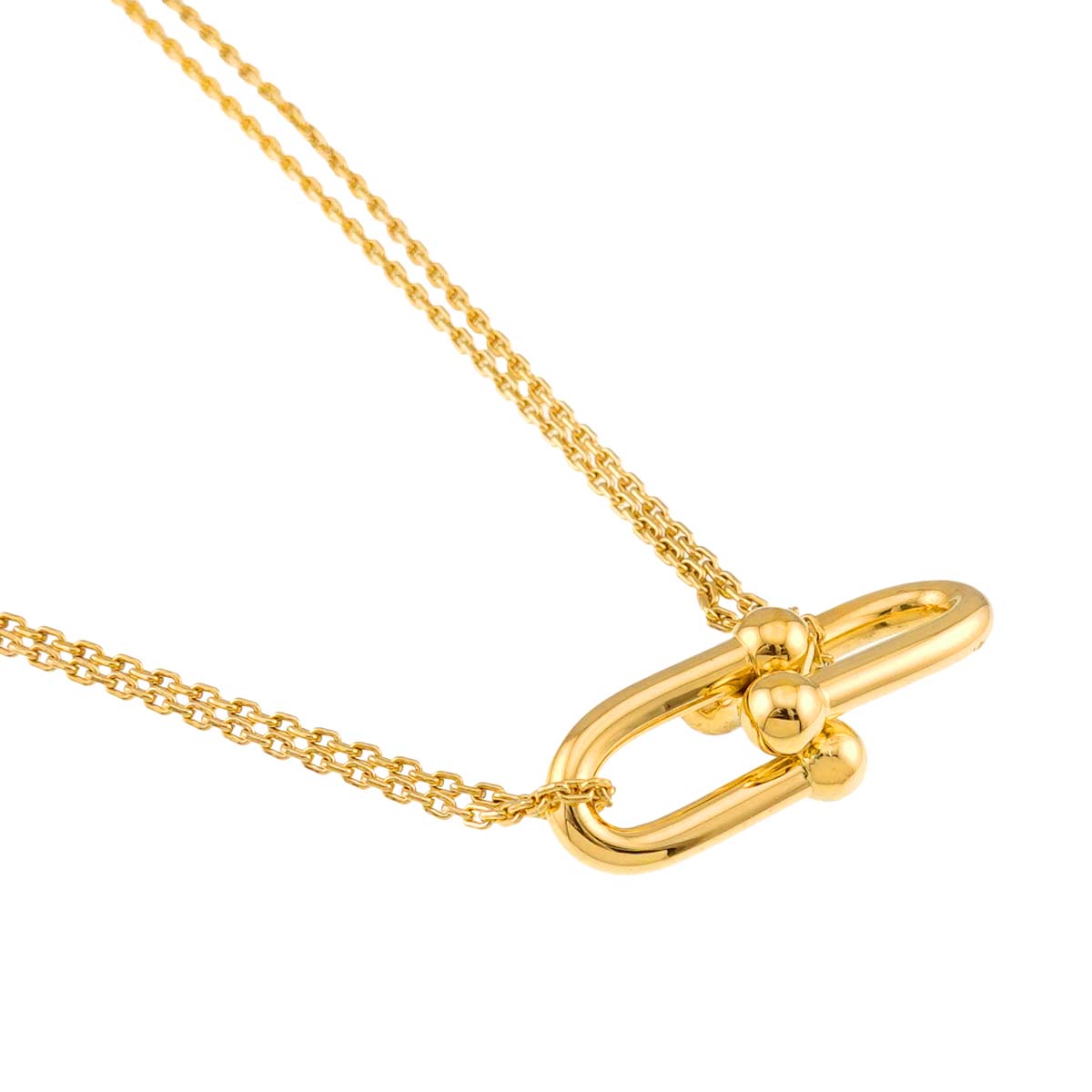 Hardware Double Link Large Necklace 18K Yellow Gold 750
