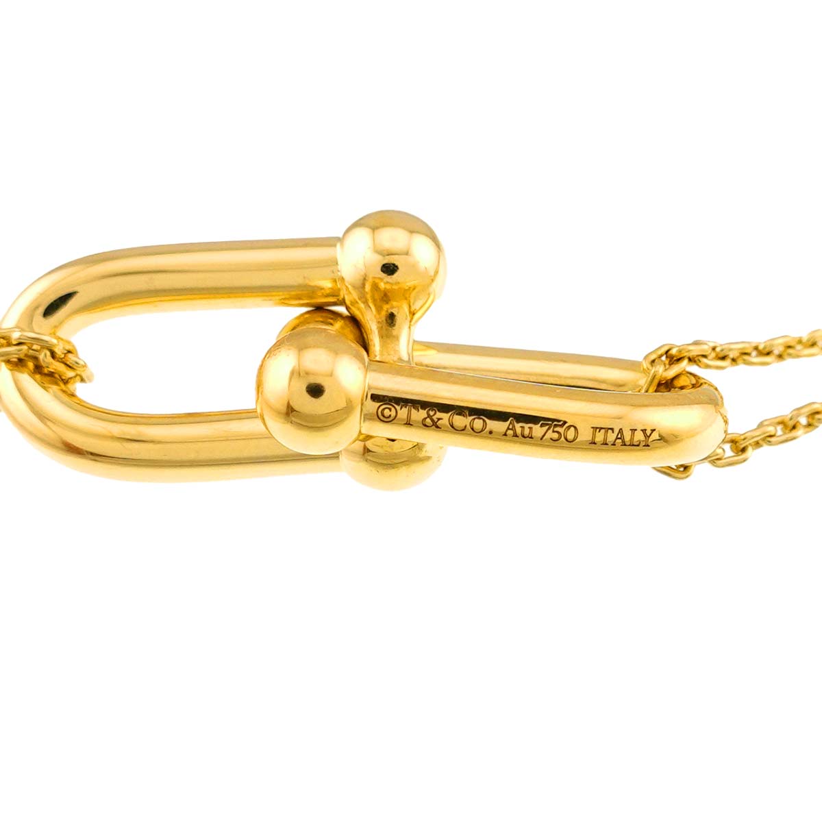 Hardware Double Link Large Necklace 18K Yellow Gold 750