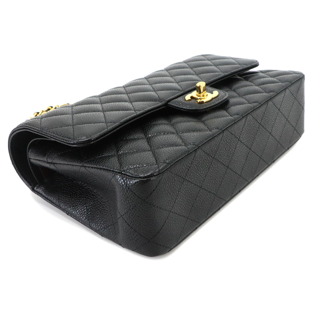 Matelasse 25 Chain Shoulder Bag Leather Black A01112