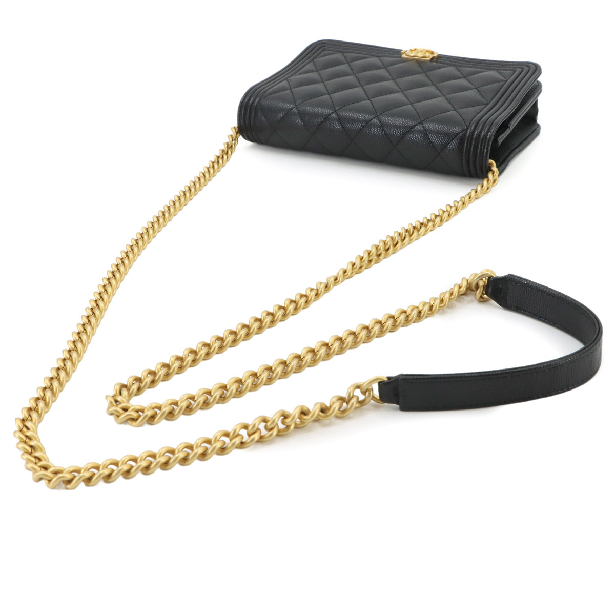 Boychanel Chain Long Wallet Leather Black AP1117 Purse