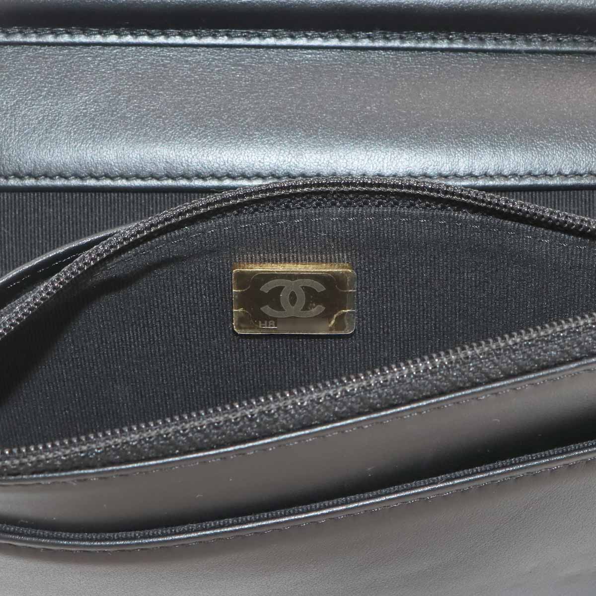 Boychanel Chain Long Wallet Leather Black AP1117 Purse