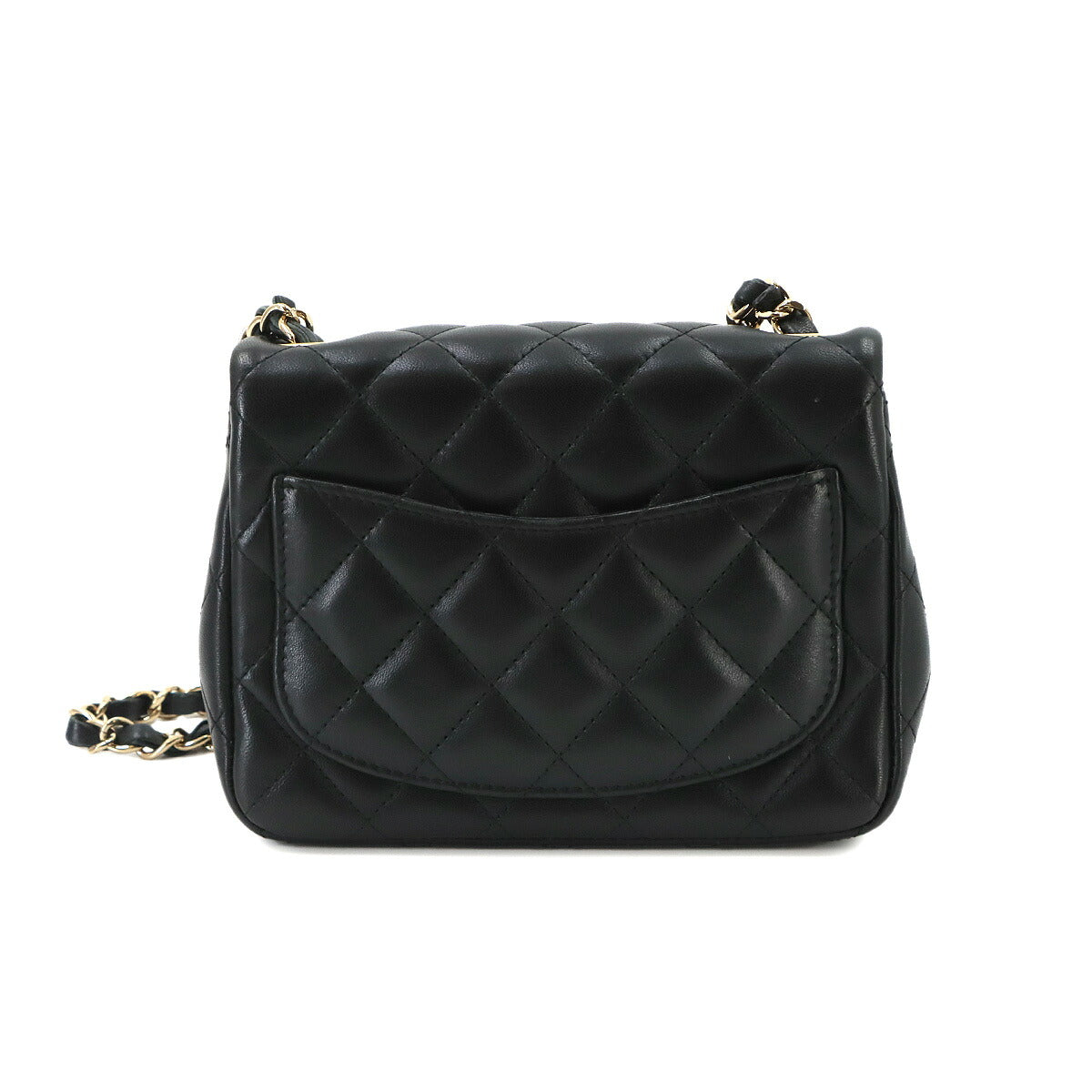 Mini Matelasse Chain Shoulder Bag Leather Black A01115 Purse