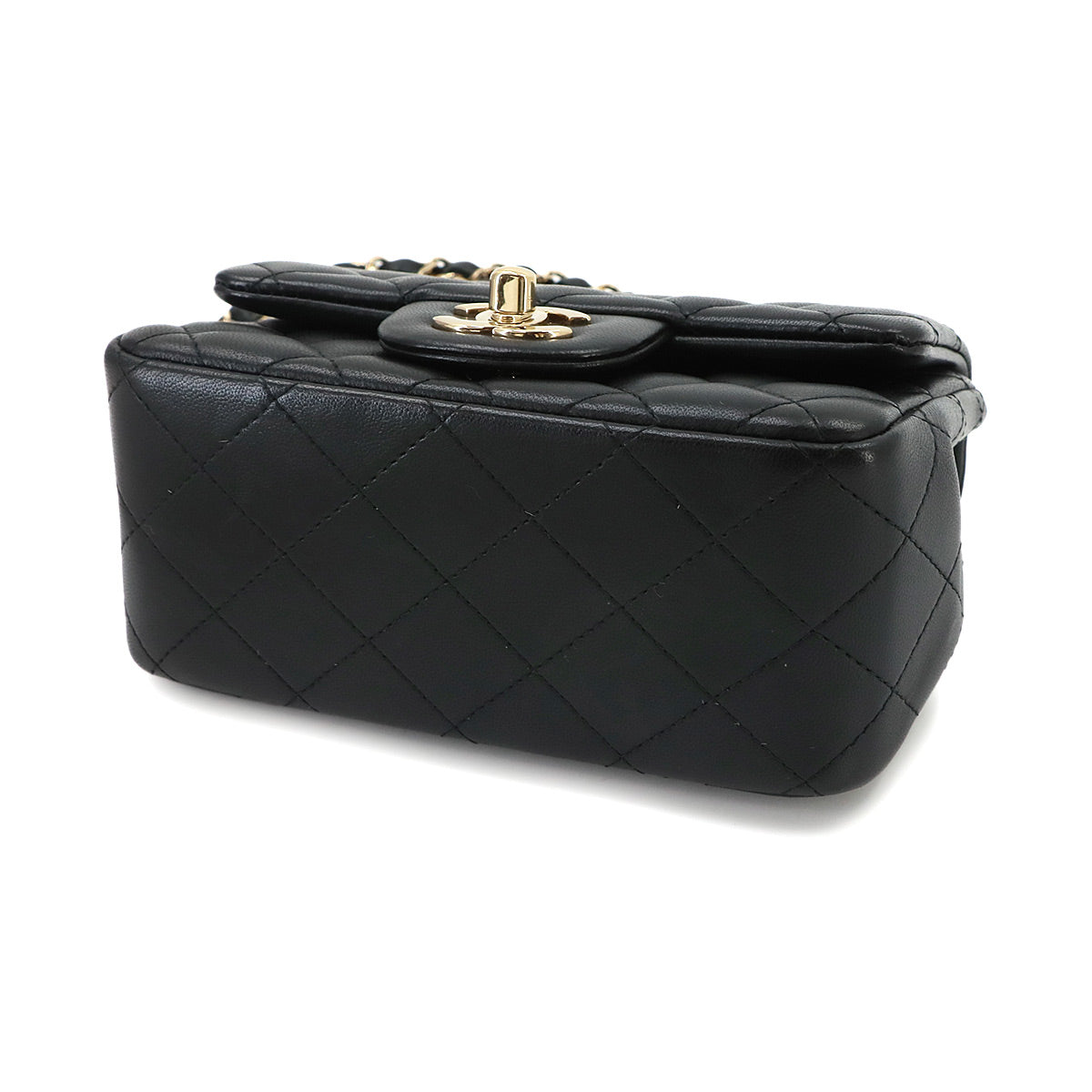 Mini Matelasse Chain Shoulder Bag Leather Black A01115 Purse
