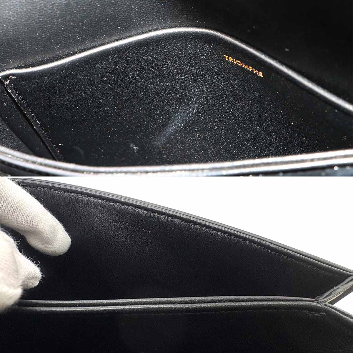 Teen Triomphe Bag Shoulder Leather Black 188423BF4 Purse