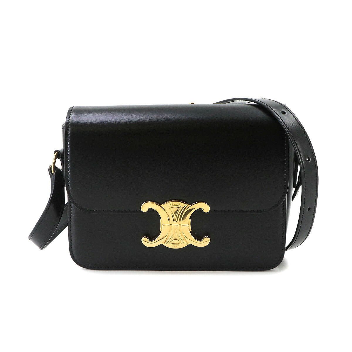 Teen Triomphe Bag Shoulder Leather Black 188423BF4 Purse