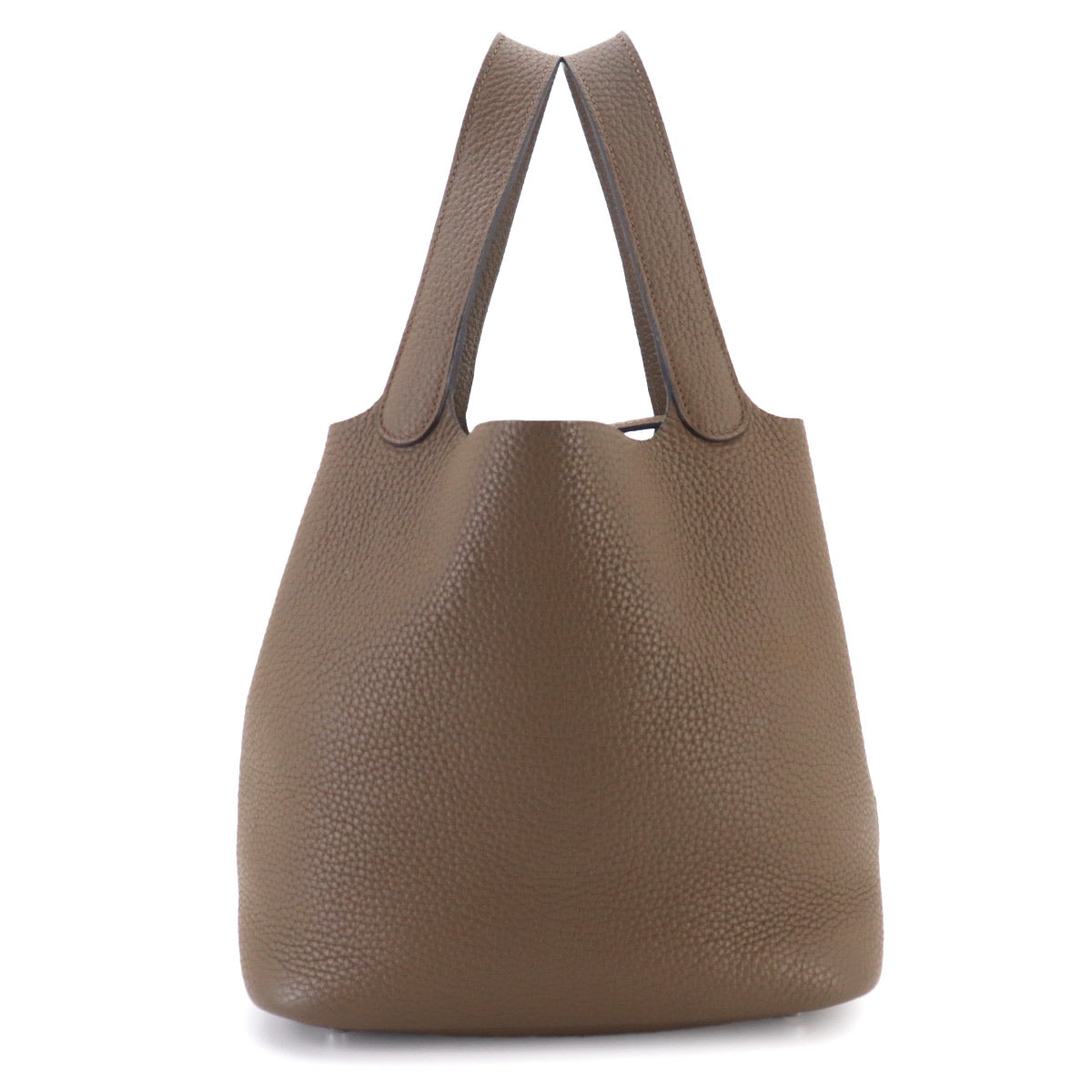 Picotin Lock MM Hand Bag Taurillon Clemence Taupe Purse