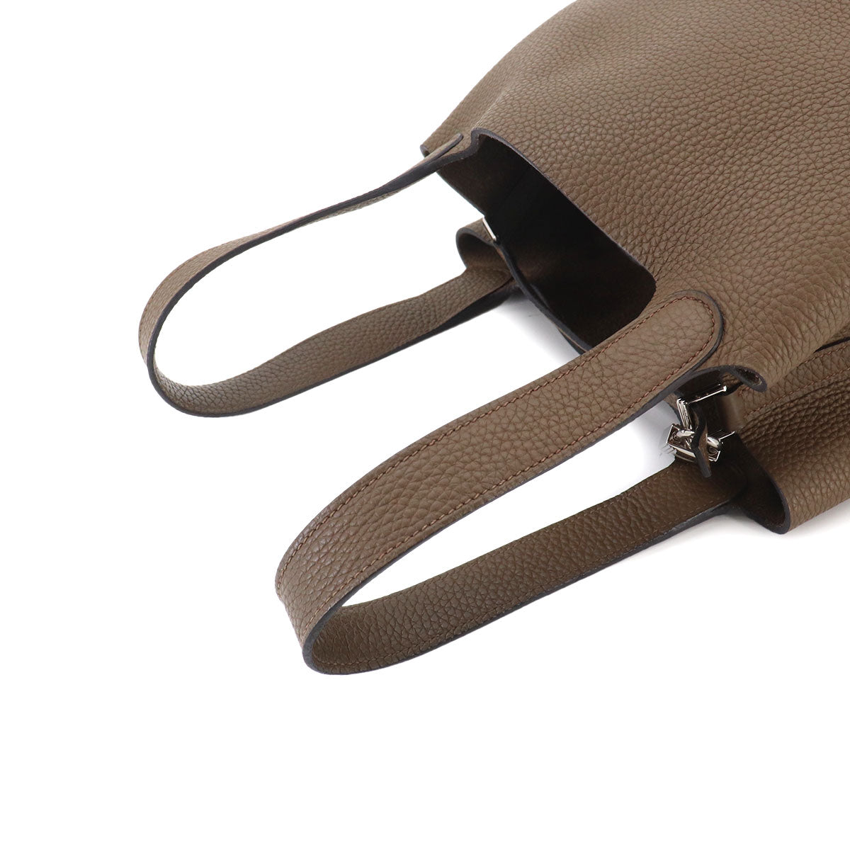 Picotin Lock MM Hand Bag Taurillon Clemence Taupe Purse