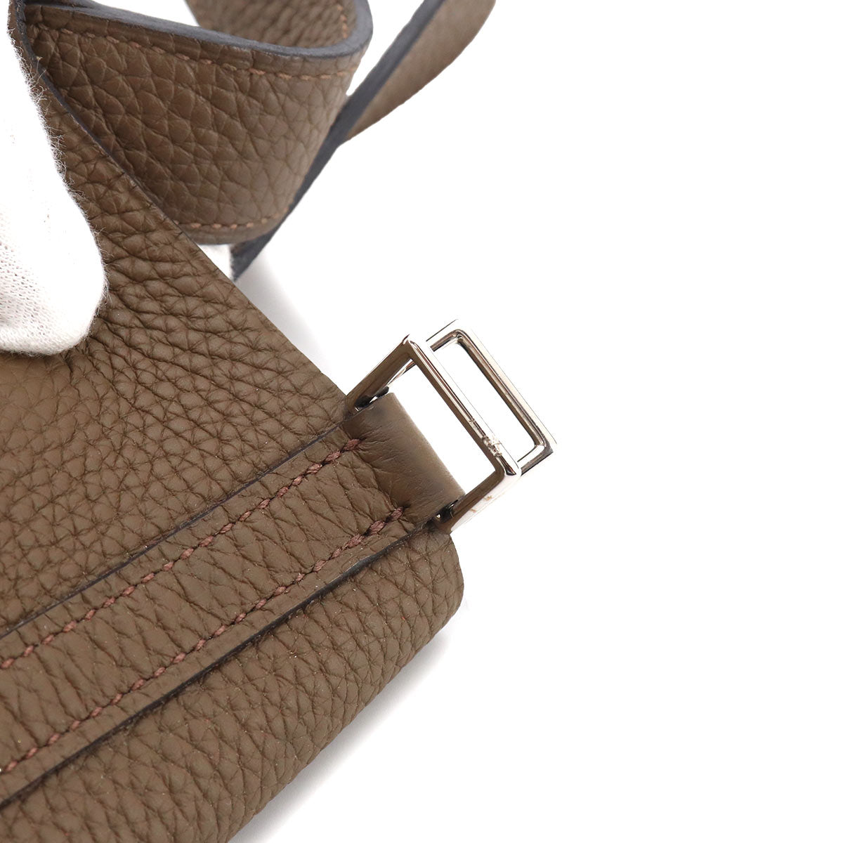 Picotin Lock MM Hand Bag Taurillon Clemence Taupe Purse