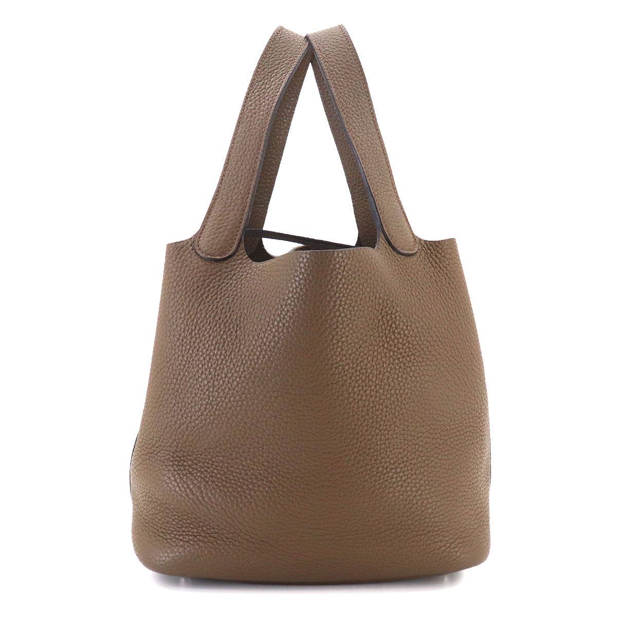 Picotin Lock MM Hand Bag Taurillon Clemence Taupe Purse
