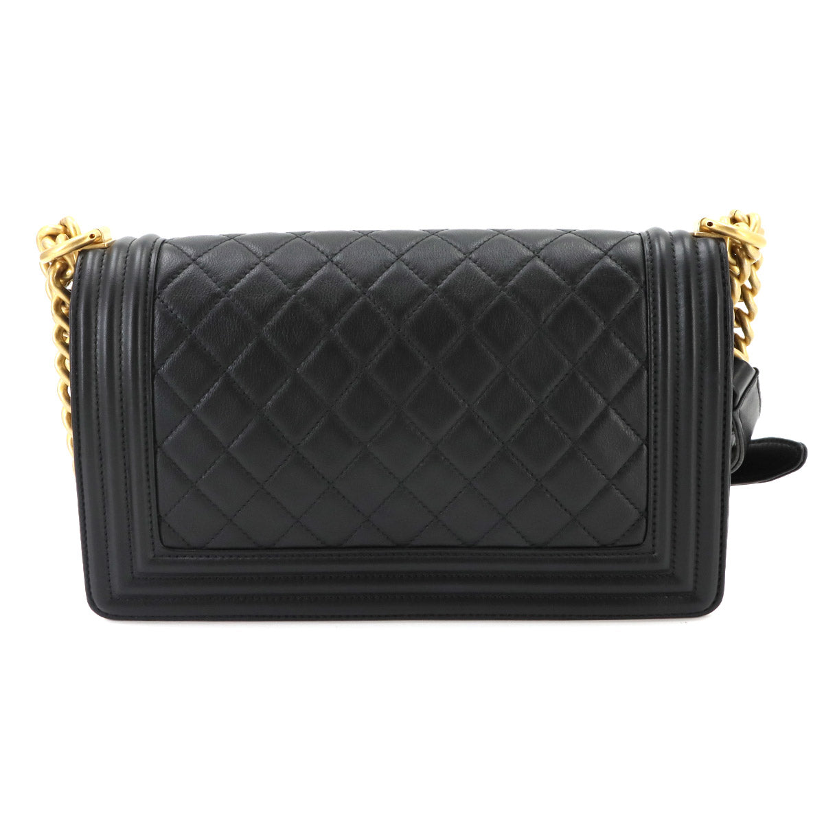 BOY CHANEL Chain Shoulder Bag Leather Black A67086 Purse