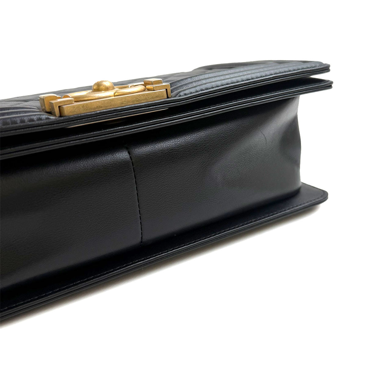 BOY CHANEL Chain Shoulder Bag Leather Black A67086 Purse
