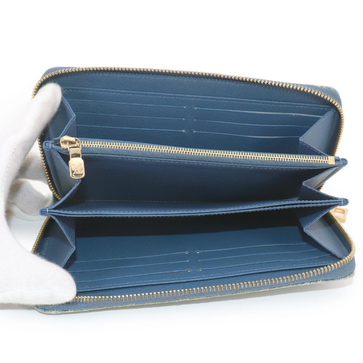 LV Remix Monogram Denim Zippy Wallet Blue M82958