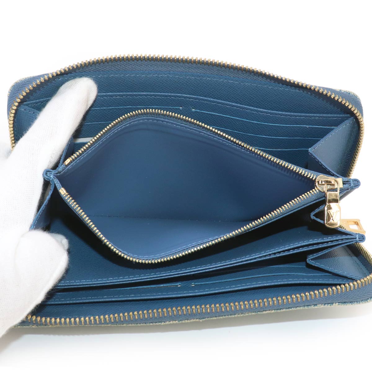 LV Remix Monogram Denim Zippy Wallet Blue M82958