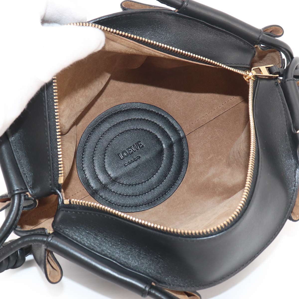 Paseo Small Hand Shoulder Bag Leather Black Purse
