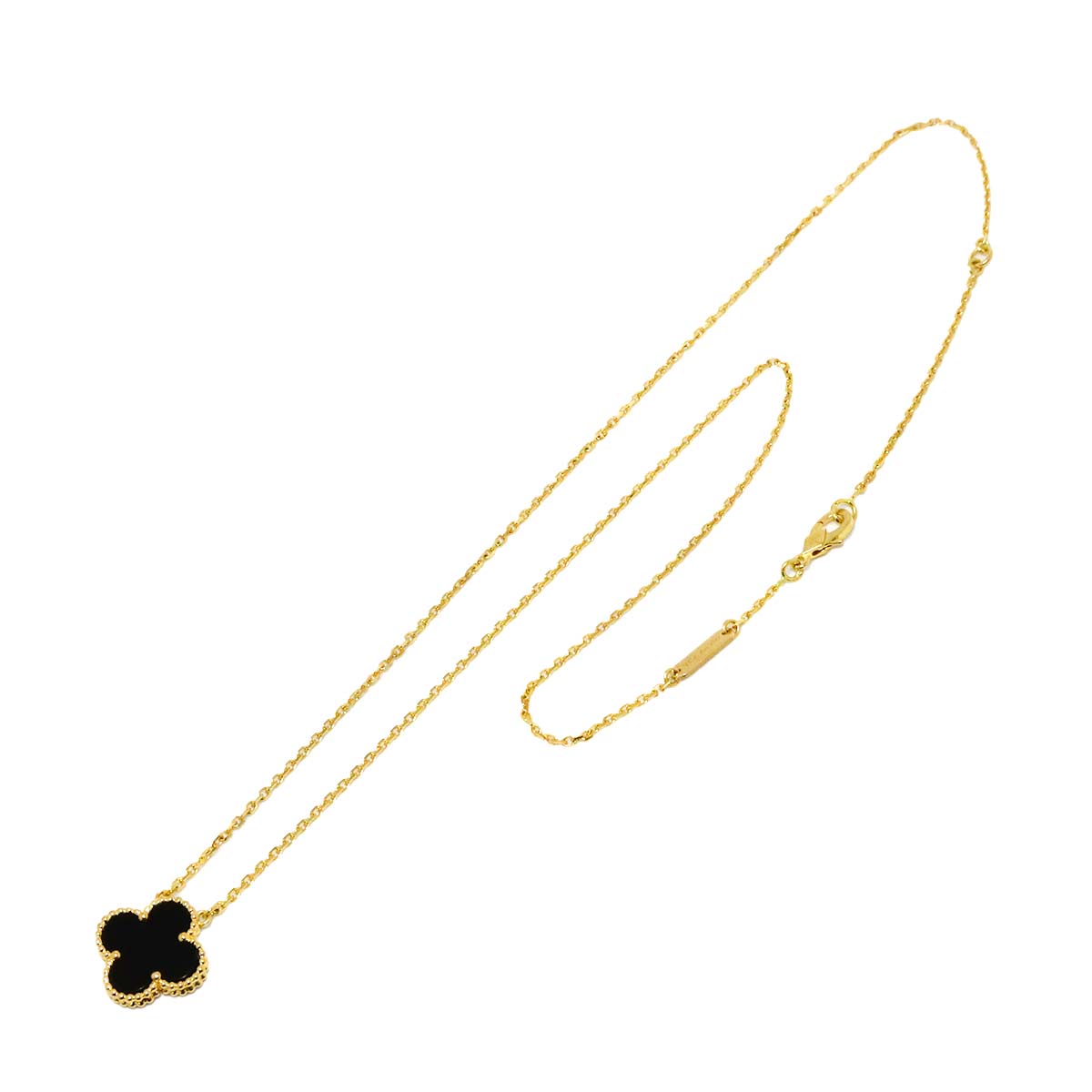 Vintage Alhambra Onyx Necklace 18K YG 750