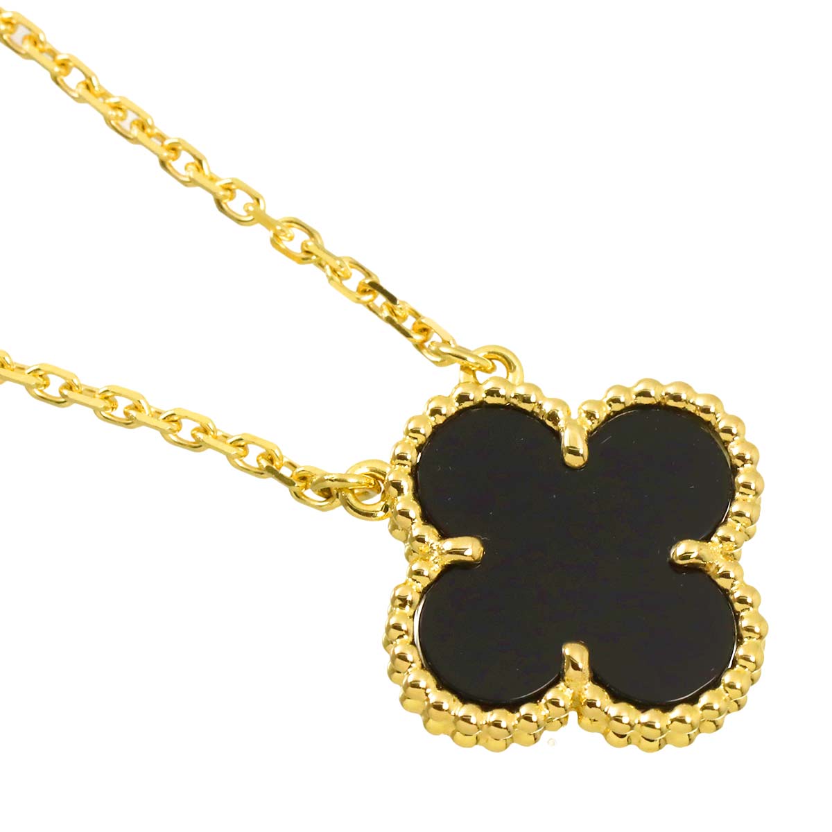 Vintage Alhambra Onyx Necklace 18K YG 750