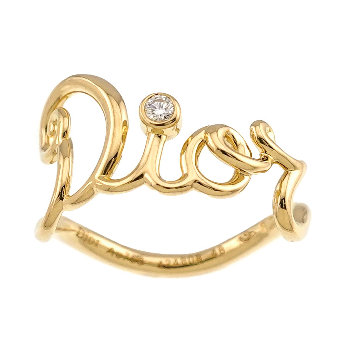 Dioramour Diamond Ring 18K YG size48 4.5(US)