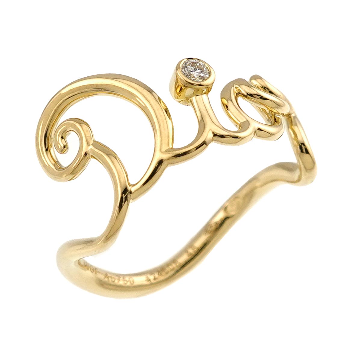 Dioramour Diamond Ring 18K YG size48 4.5(US)