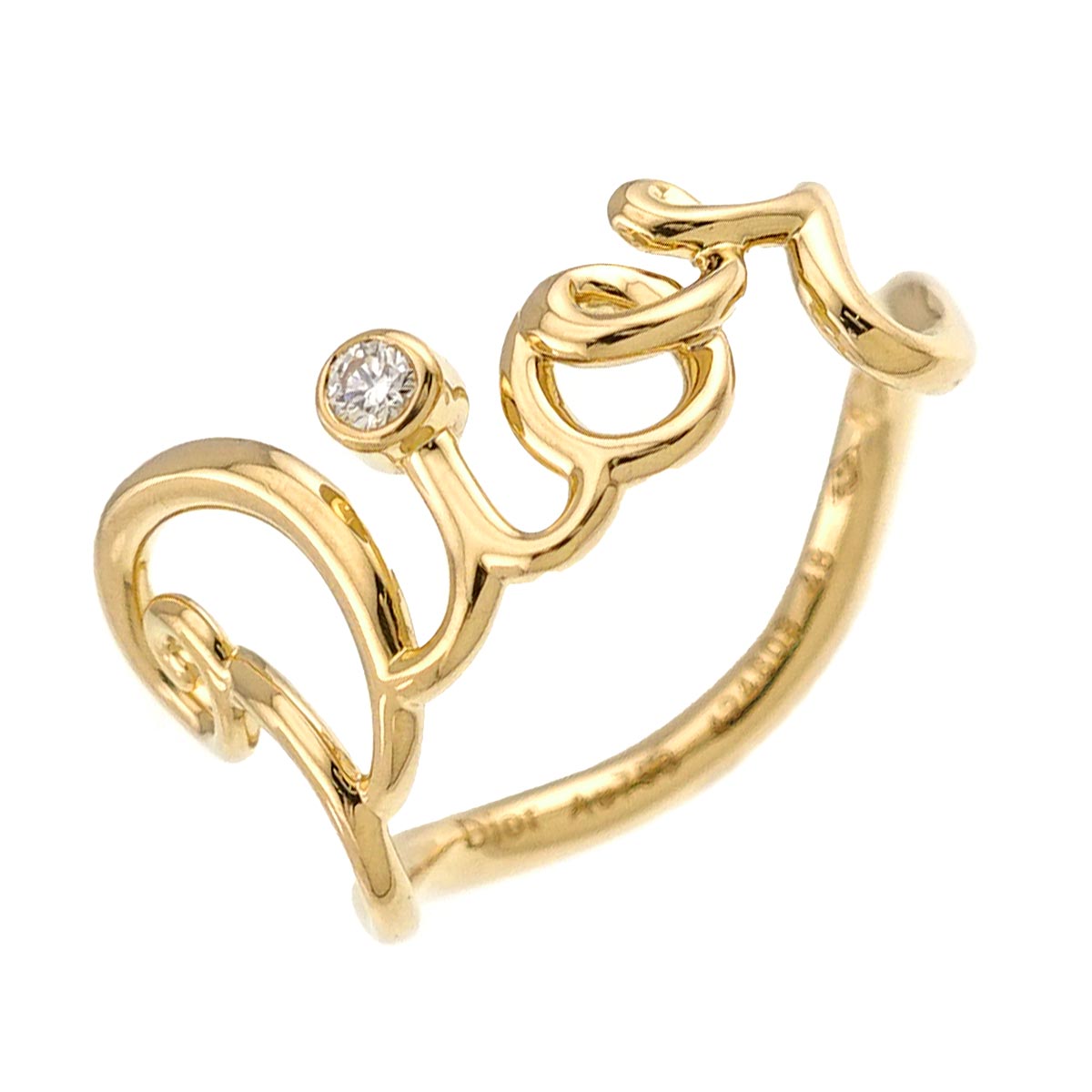 Dioramour Diamond Ring 18K YG size48 4.5(US)
