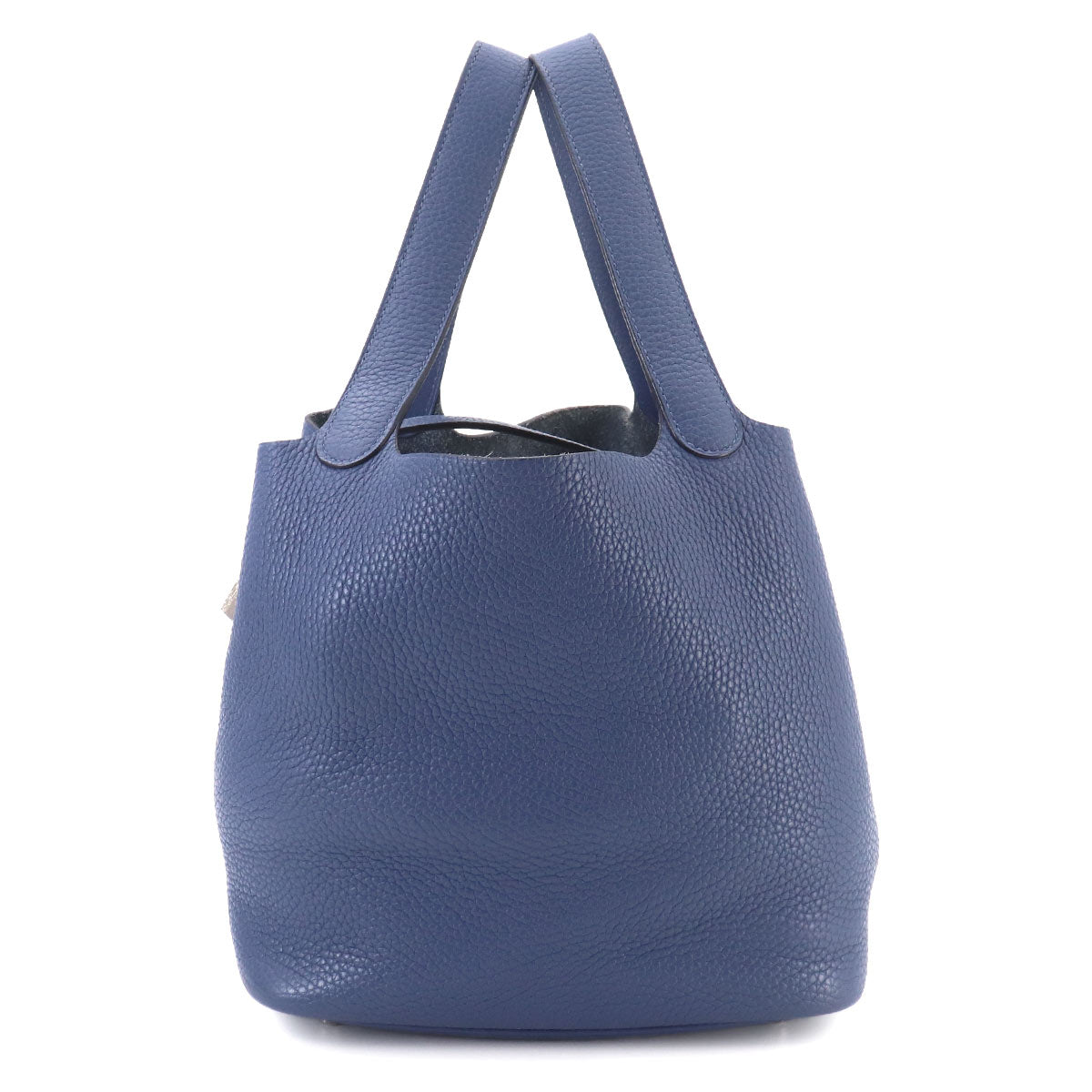 Picotin Lock MM Hand Bag Taurillon Clemence Bleu Brighton