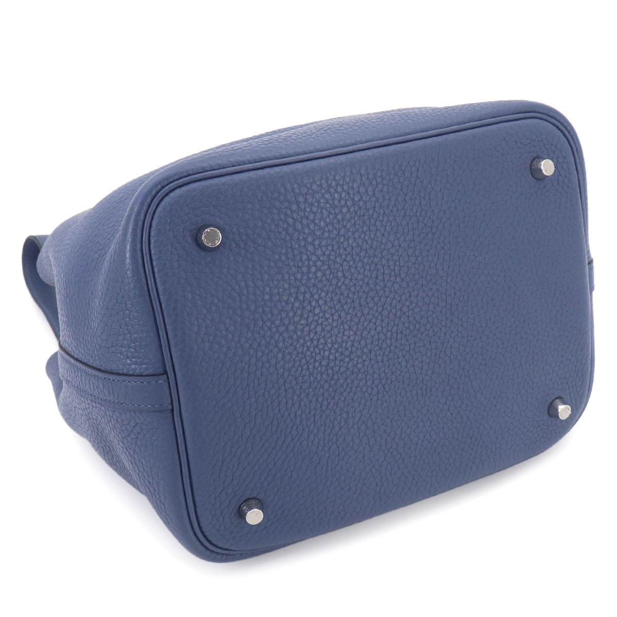Picotin Lock MM Hand Bag Taurillon Clemence Bleu Brighton