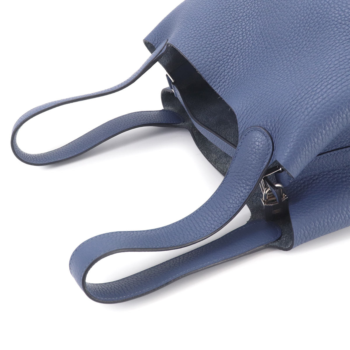 Picotin Lock MM Hand Bag Taurillon Clemence Bleu Brighton