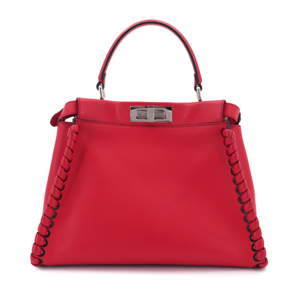 Peekaboo Regular 2way Hand Bag Leather Red 8BN290