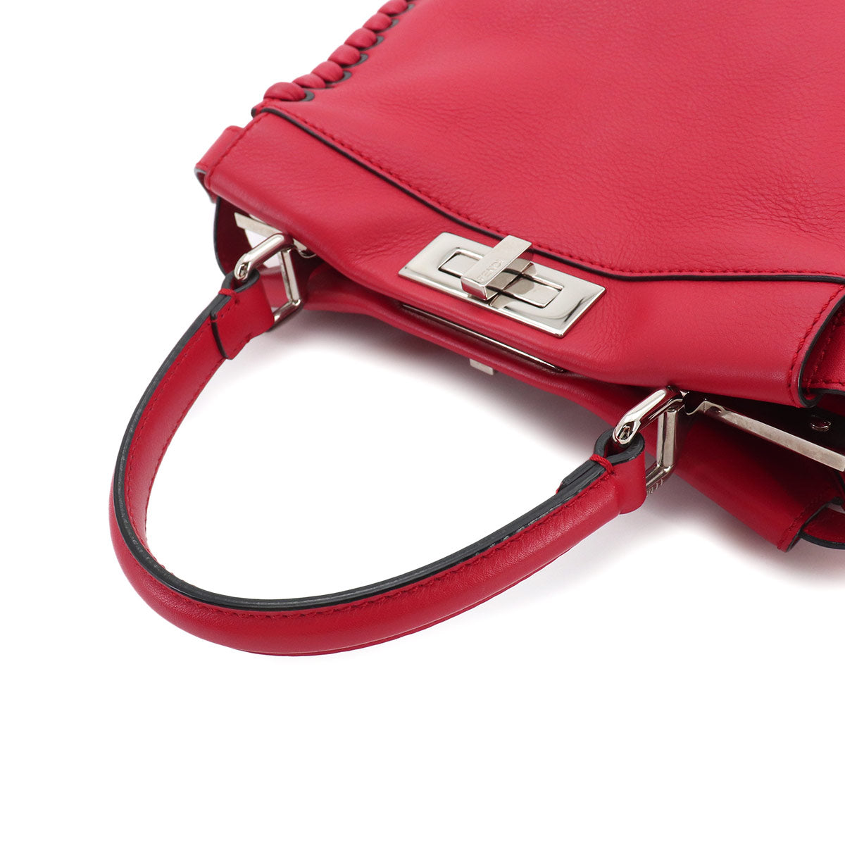 Peekaboo Regular 2way Hand Bag Leather Red 8BN290