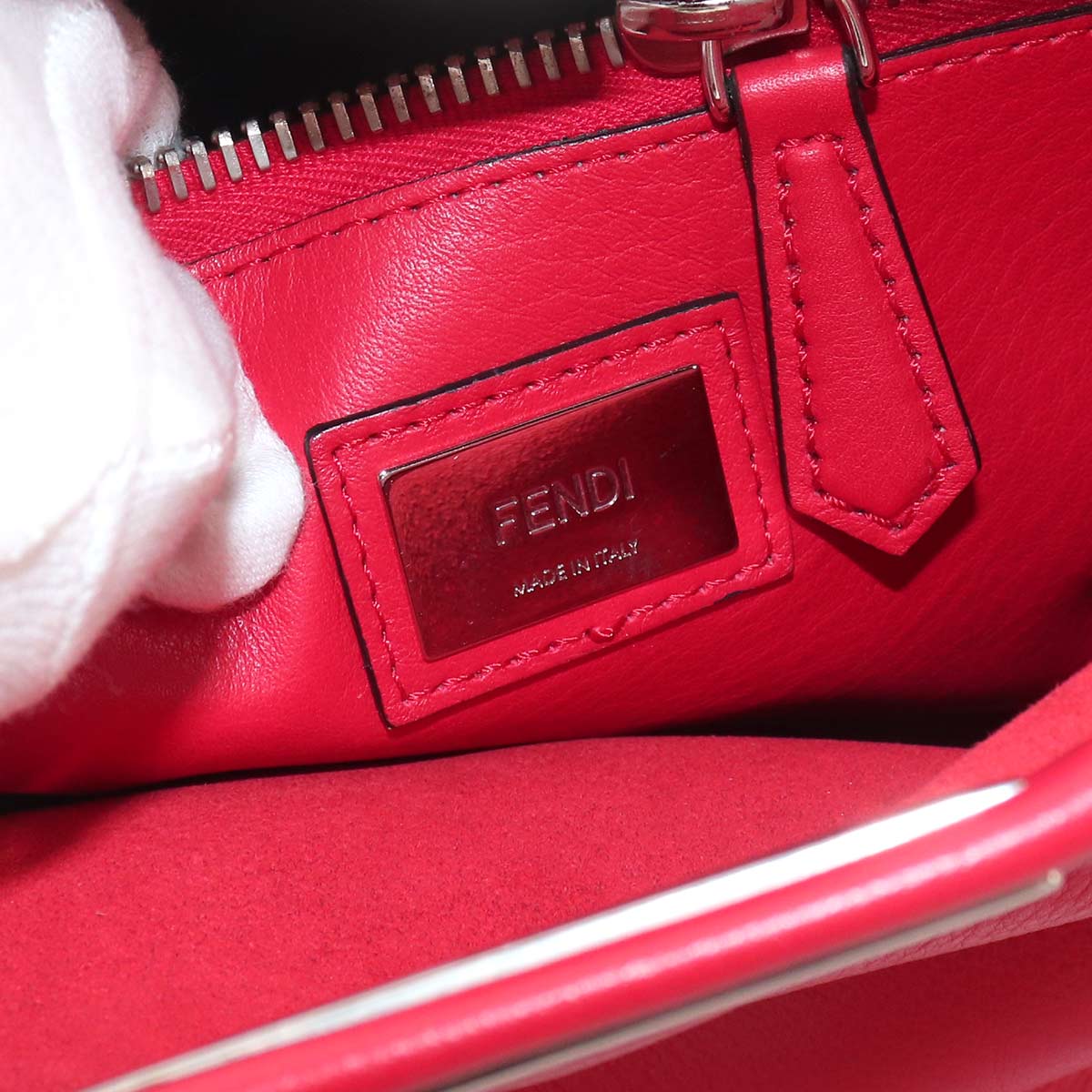 Peekaboo Regular 2way Hand Bag Leather Red 8BN290
