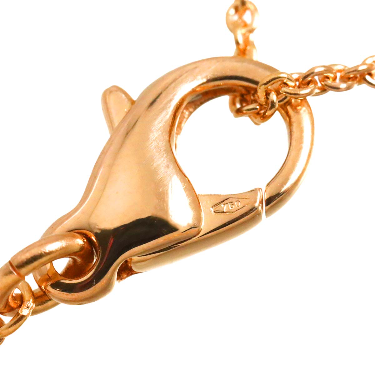 Double Logo Necklace Diamond 18K Pink Gold 750