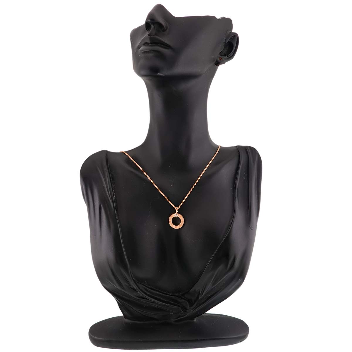 Double Logo Necklace Diamond 18K Pink Gold 750