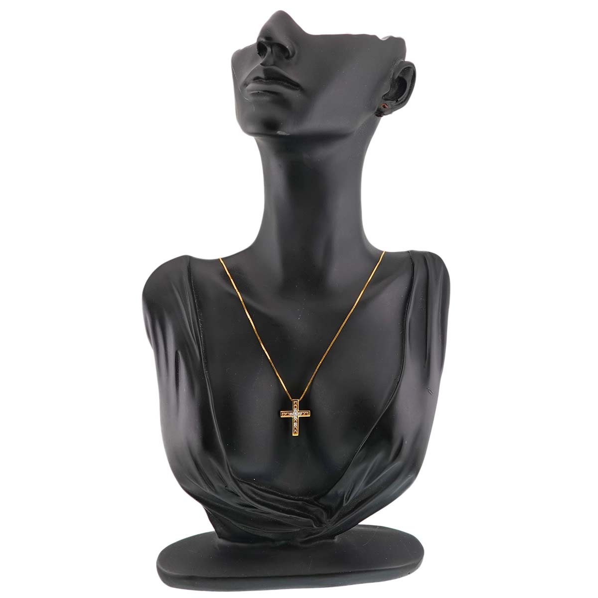 Cross Diamond Necklace 18K YG 750