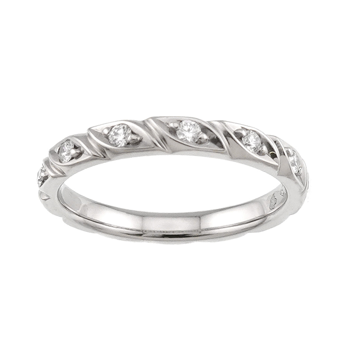 Torsade Half Diamond Ring Platinum Size50 4.75-5(US)