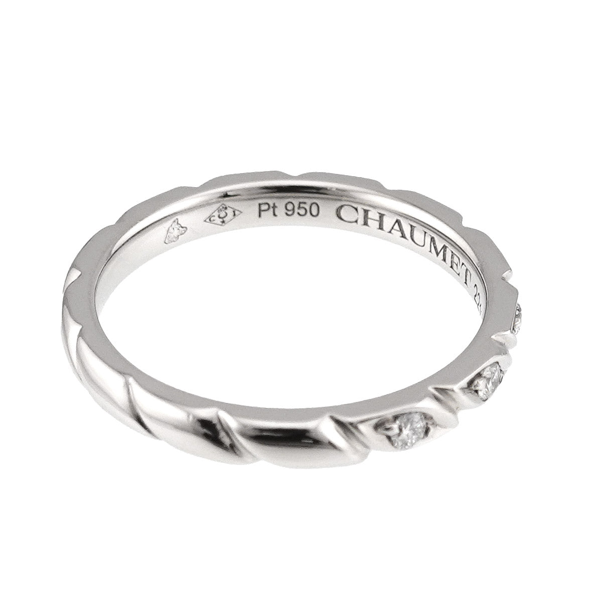Torsade Half Diamond Ring Platinum Size50 4.75-5(US)