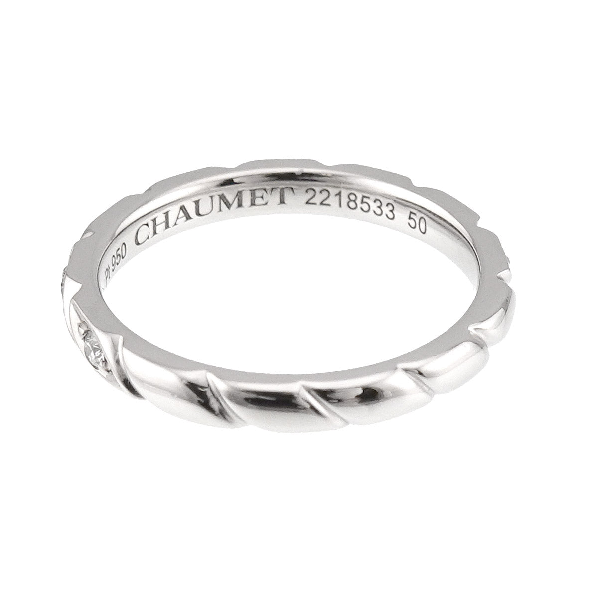 Torsade Half Diamond Ring Platinum Size50 4.75-5(US)