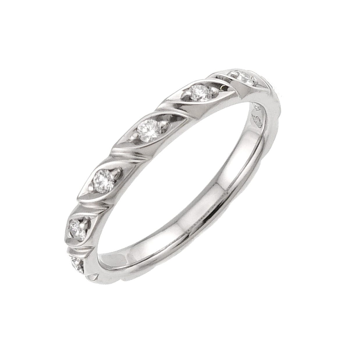 Torsade Half Diamond Ring Platinum Size50 4.75-5(US)