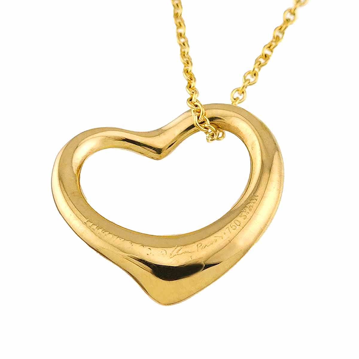 Open Heart Necklace 18K Yellow Gold 750