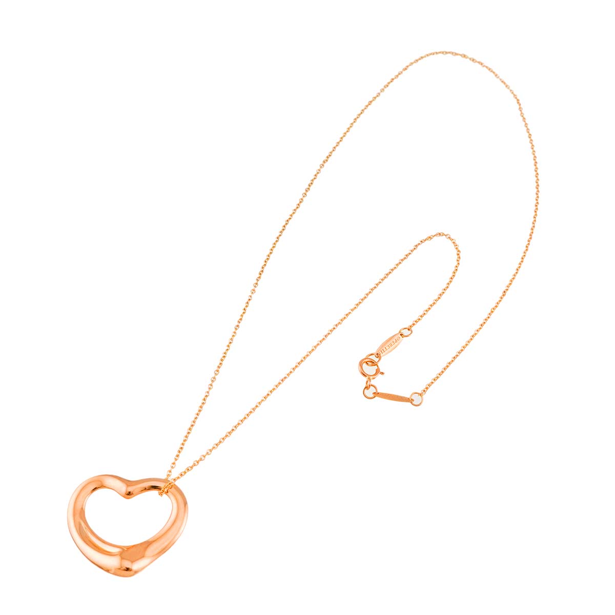 Open Heart Necklace 18K Pink Gold 750